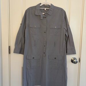 J. Crew Gray Utility Jacket Wrap Dress